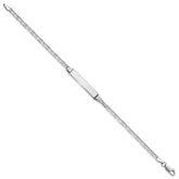 14k White Gold Polished Solid Chain/Solid Plate Anchor Link 25.5x4.5mm Plate 8 inch ID Bracelet